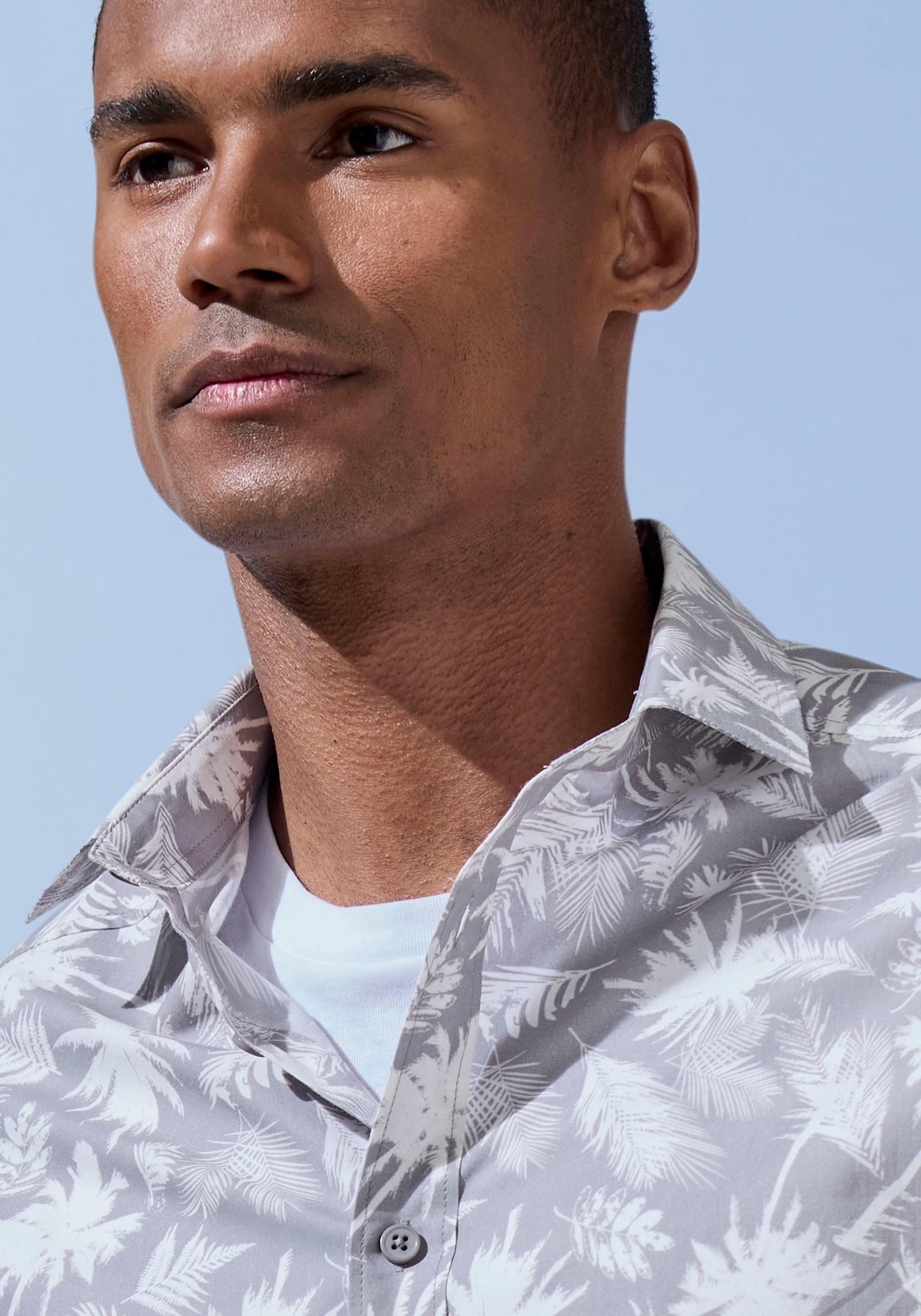 Beachtime Hawaiihemd - grau-bedruckt