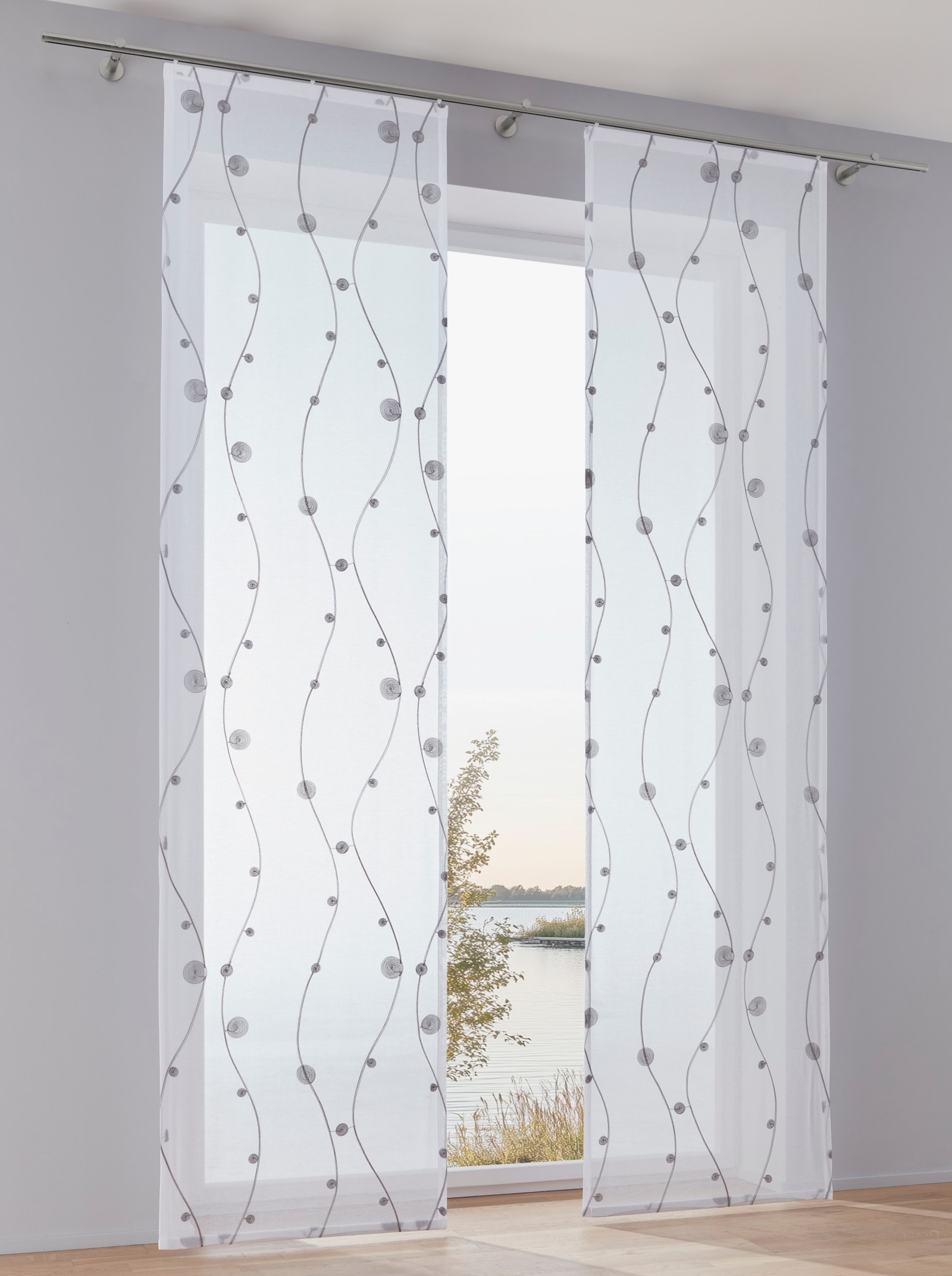 heine home Schiebevorhang - grau-weiss