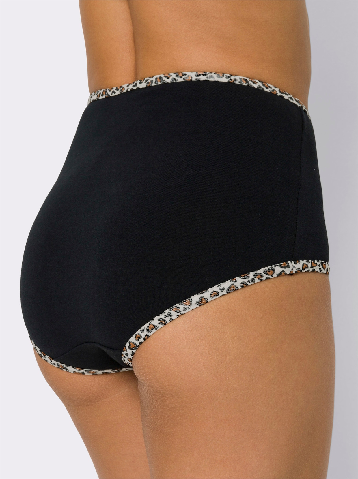 Tailleslip - champagne bedrukt + zwart + bruin + wit
