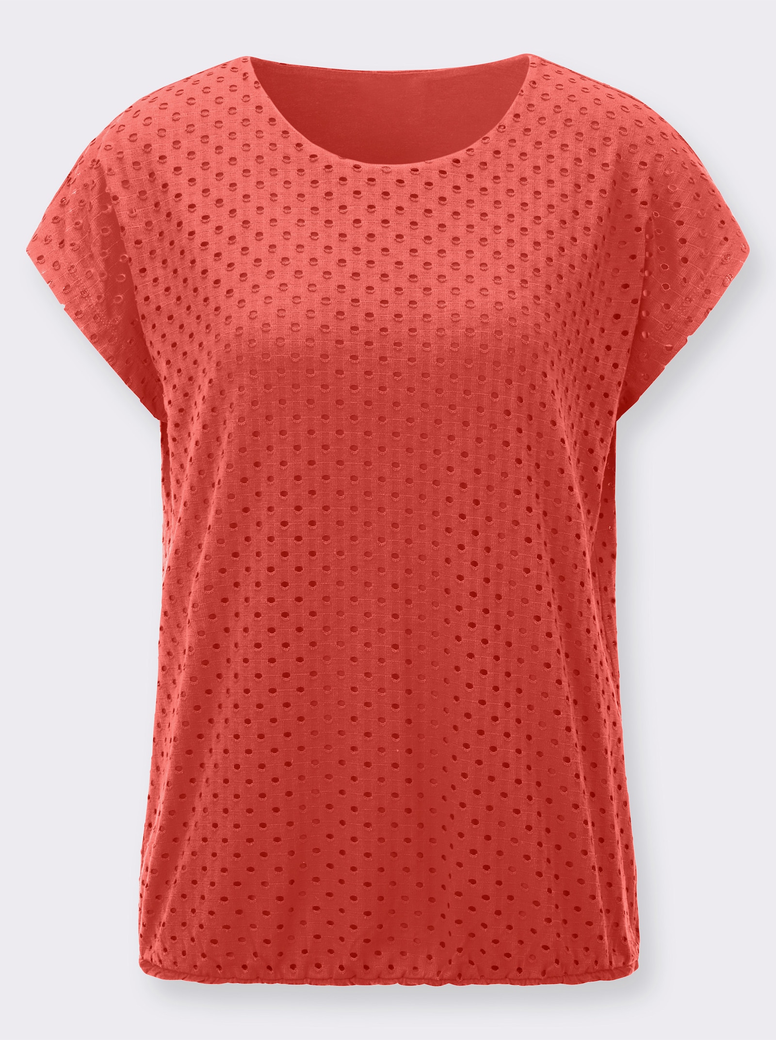 Shirt mit Jacquard-Lochmuster - erdbeere
