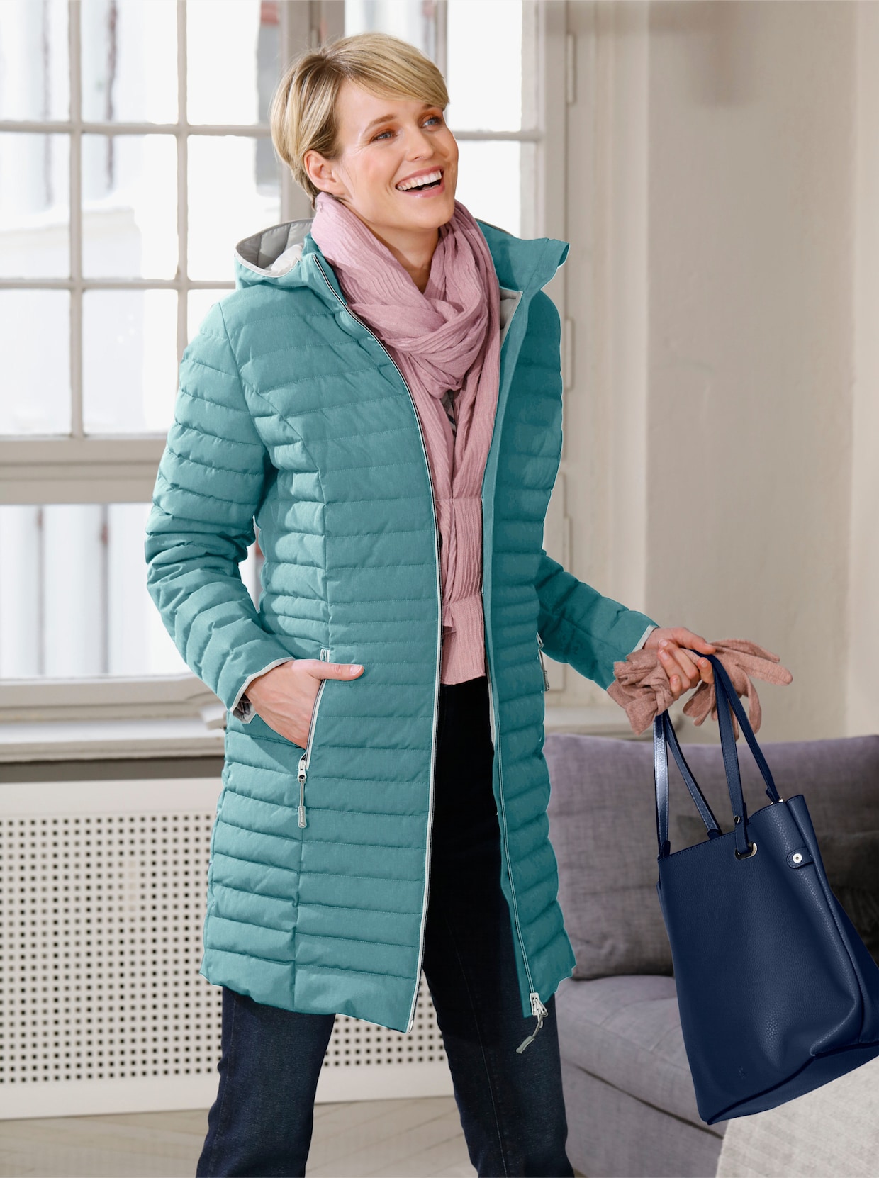 Steppjacke - mint-meliert