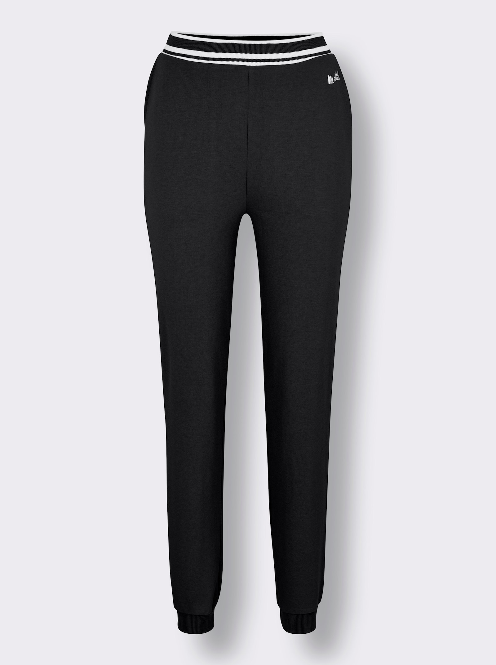 feel good Dehnbund-Hose aus Sweatware - schwarz-weiß