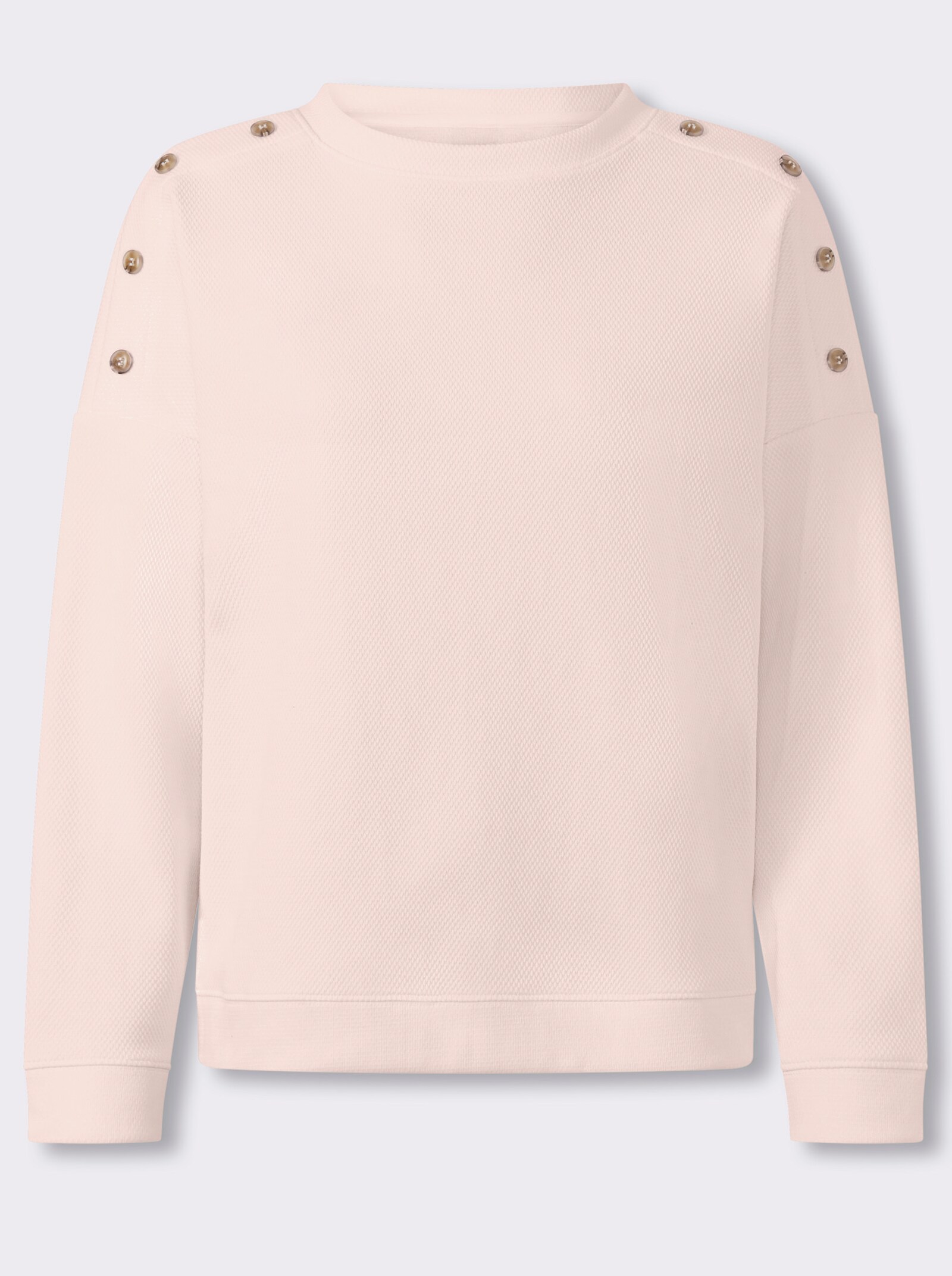 heine Langarmshirt mit Waffelstruktur - puder