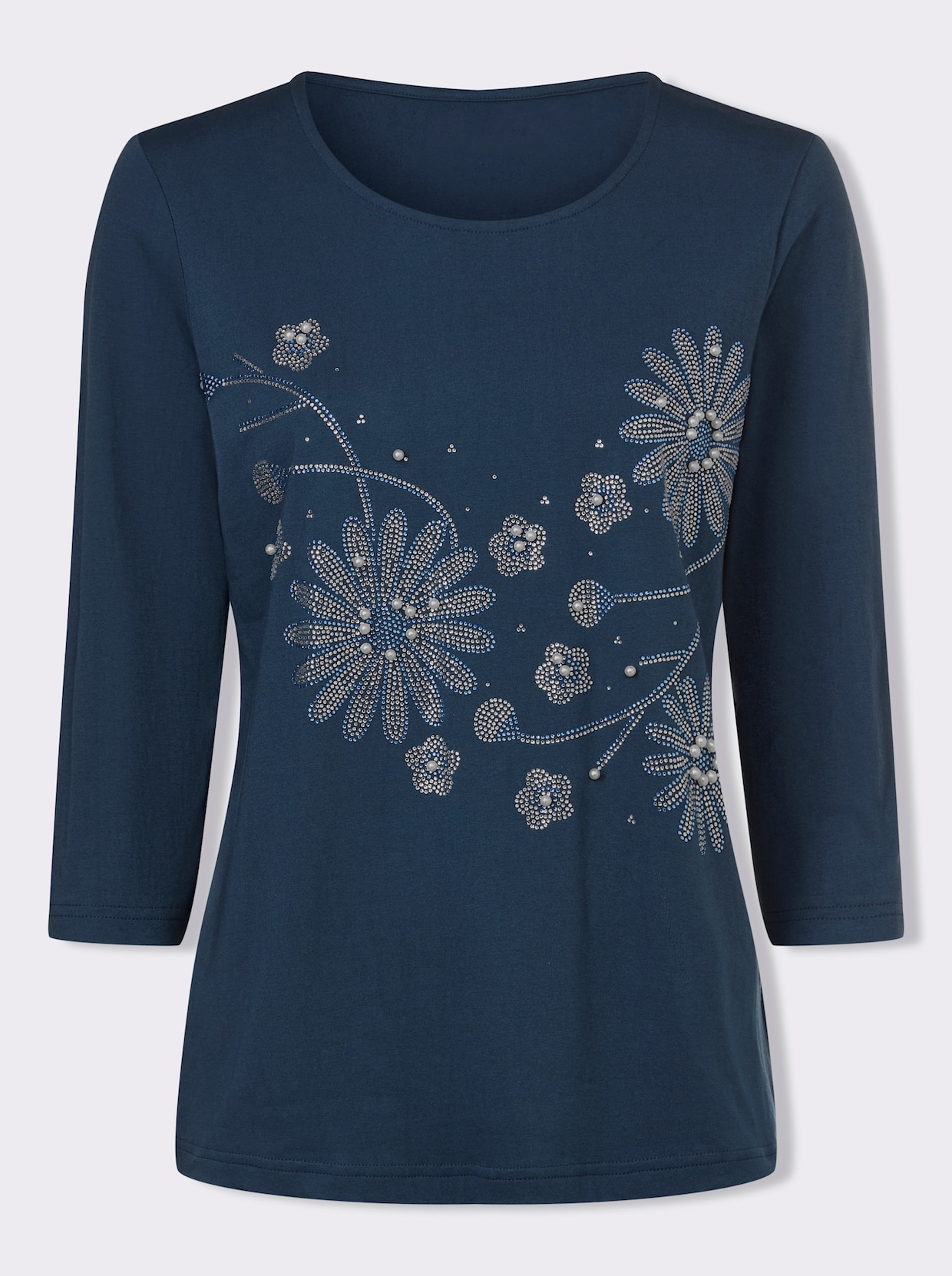 Rundhalsshirt - dunkelblau