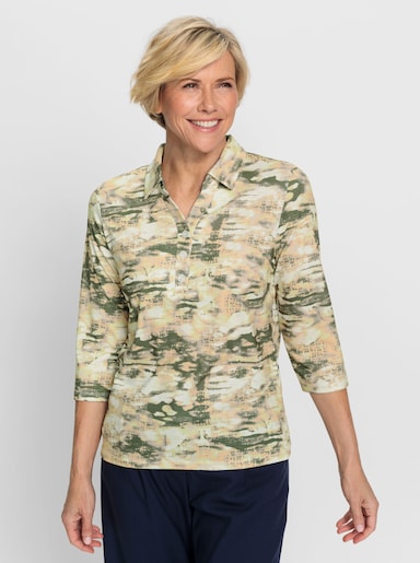 Poloshirt in Jersey-Qualität - schlamm-vanille-bedruckt