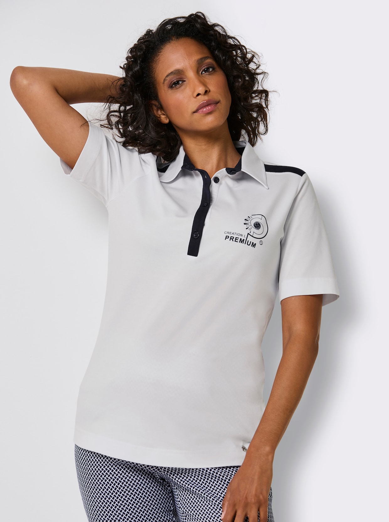 CREATION L PREMIUM Poloshirt - weiß-marine