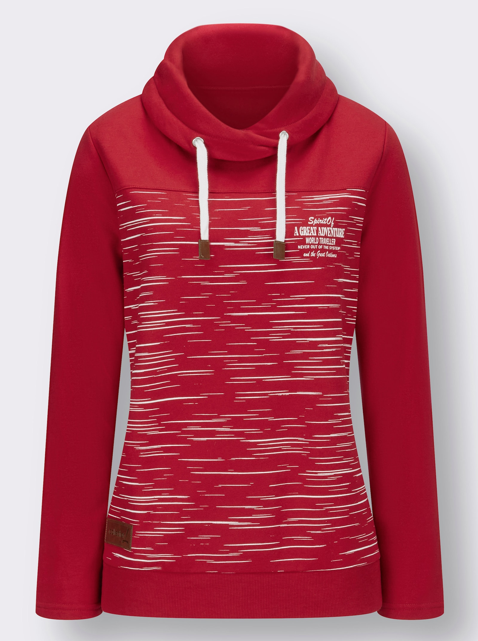 Sweatshirt aus innen angerautem Baumwoll-Mix - rot-bedruckt