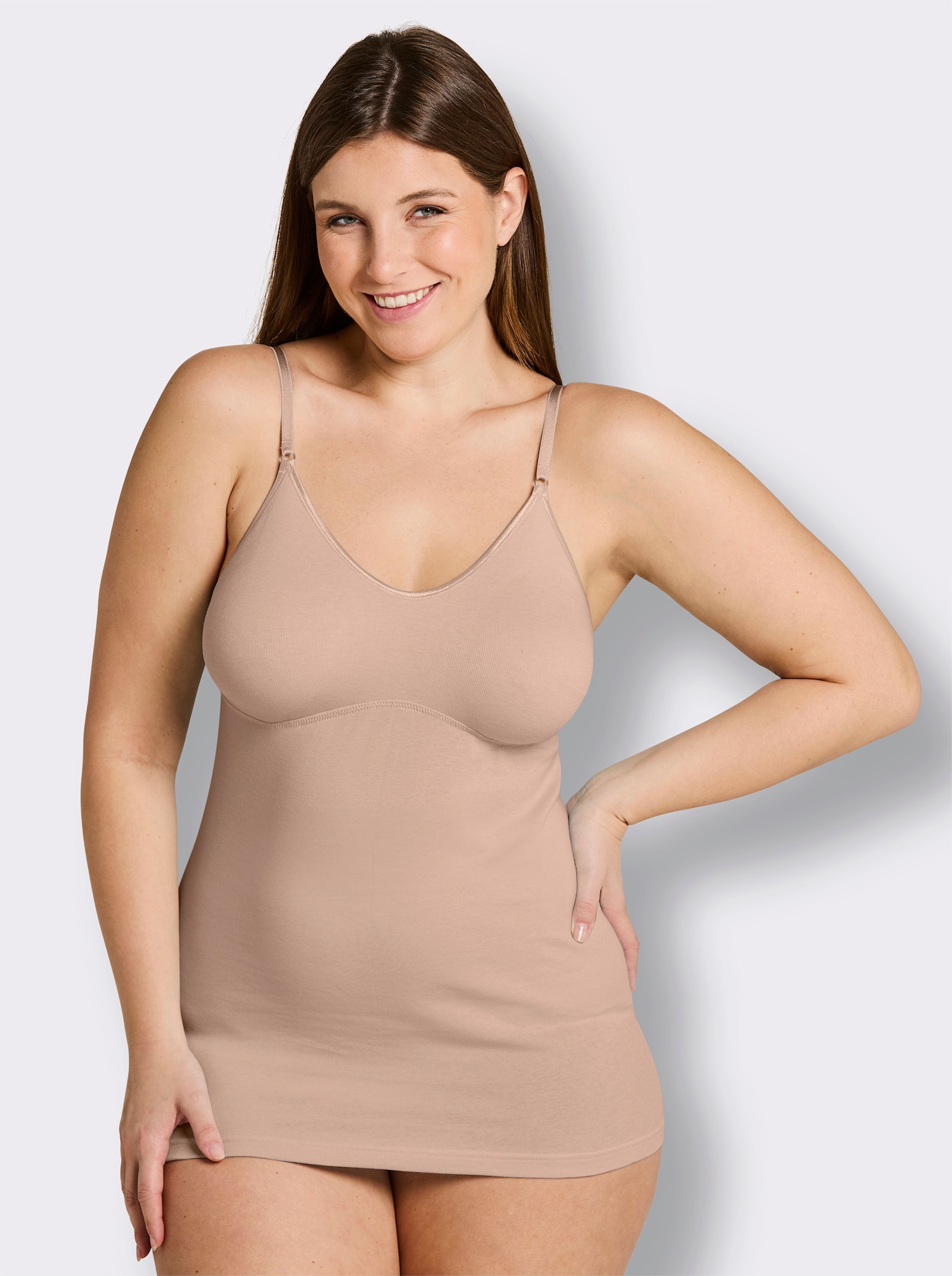 wäschepur BH-Hemd mit doppelt gemoldeten Cups - camel