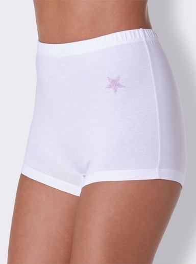 Panty mit seitlichem Sternchen-Druck vorne - weiß