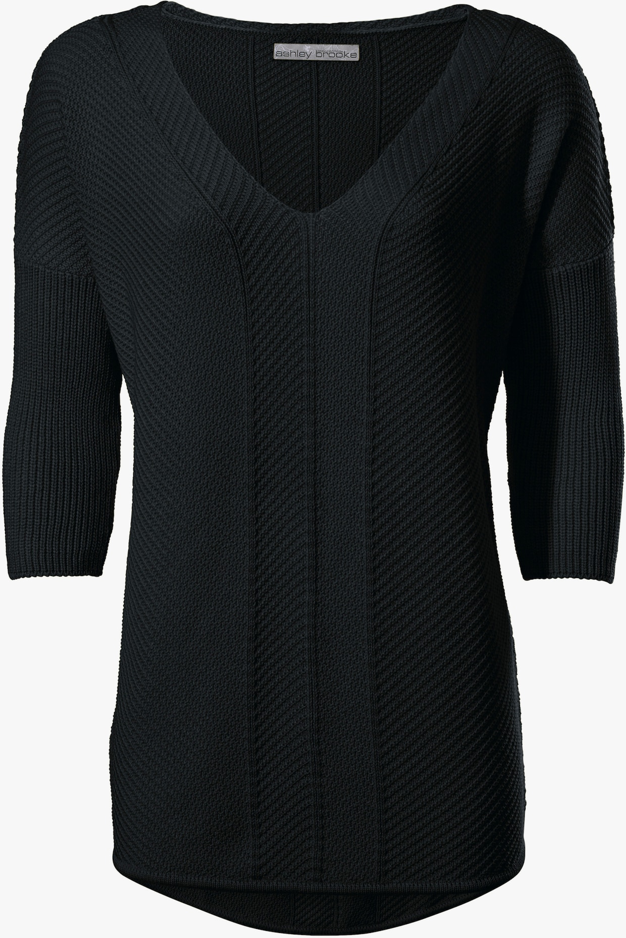 heine Pullover met V-hals - zwart