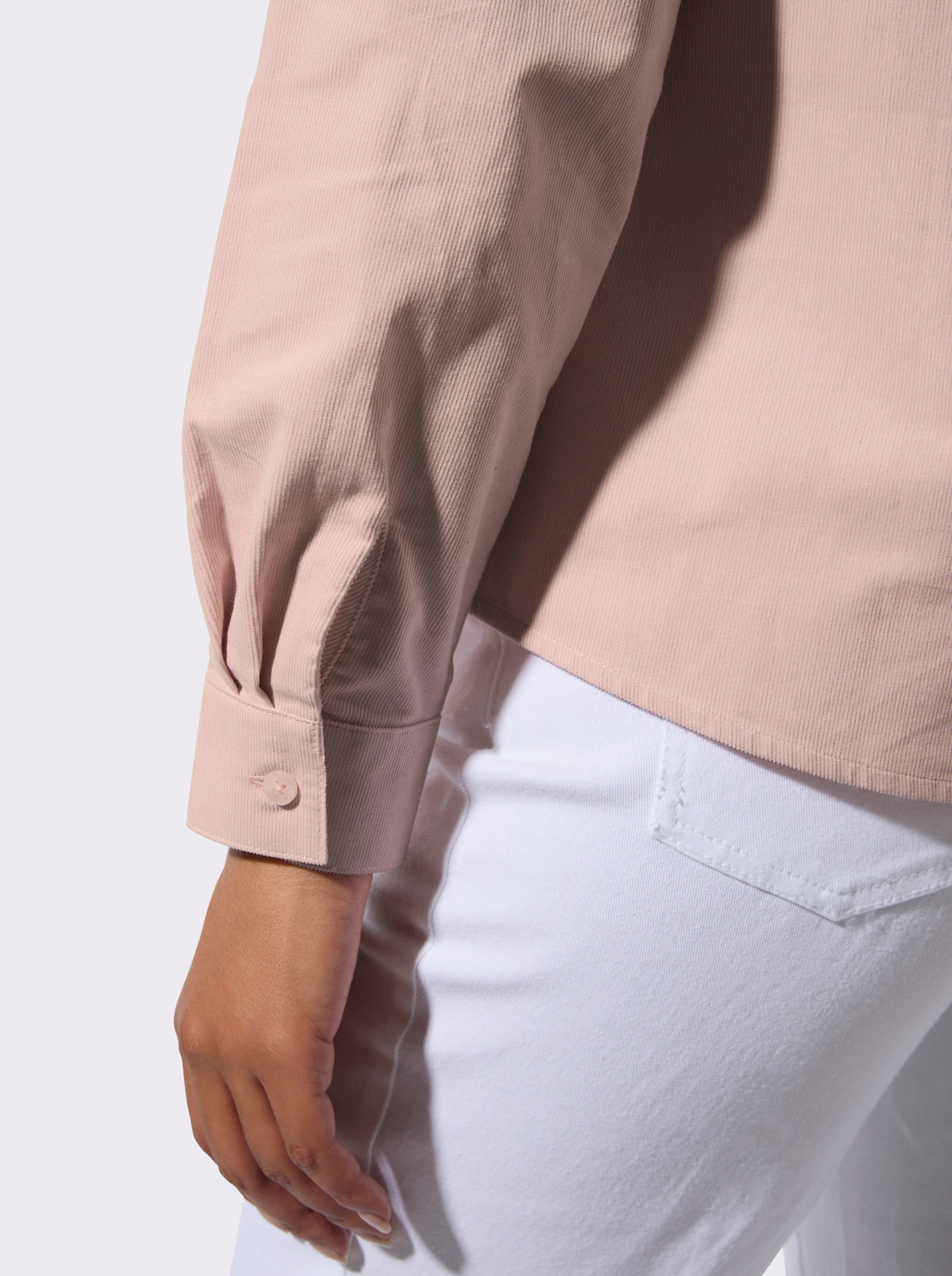 Hemdbluse aus weichem Baby-Cord - puder