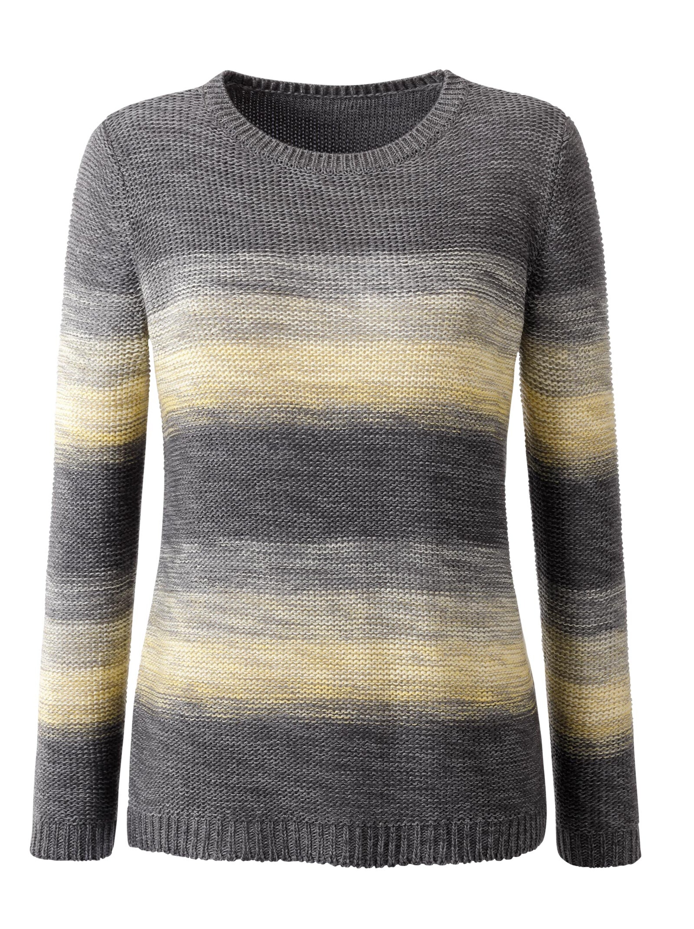 Pullover - grau-gelb