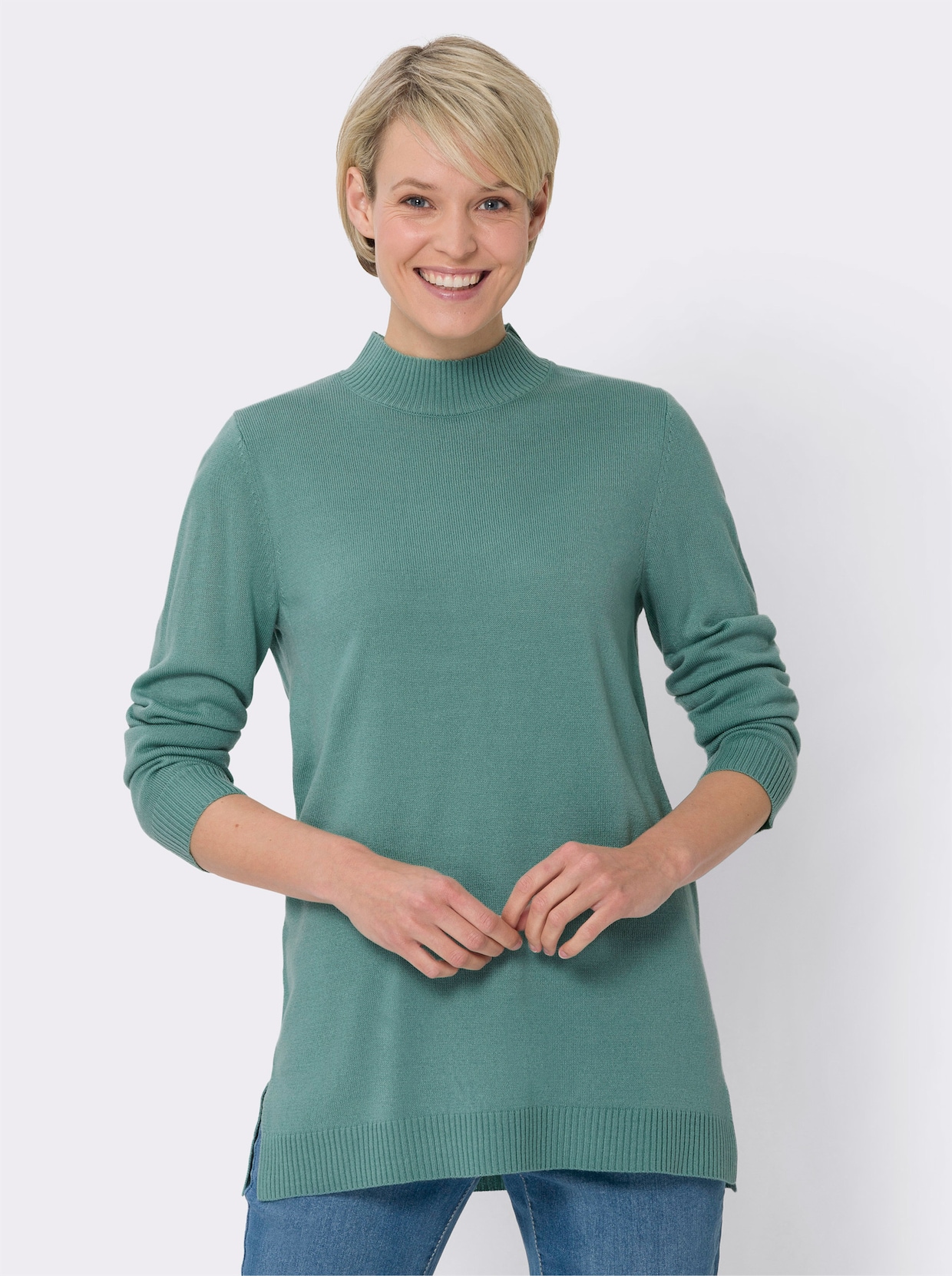 Longpullover - salbei