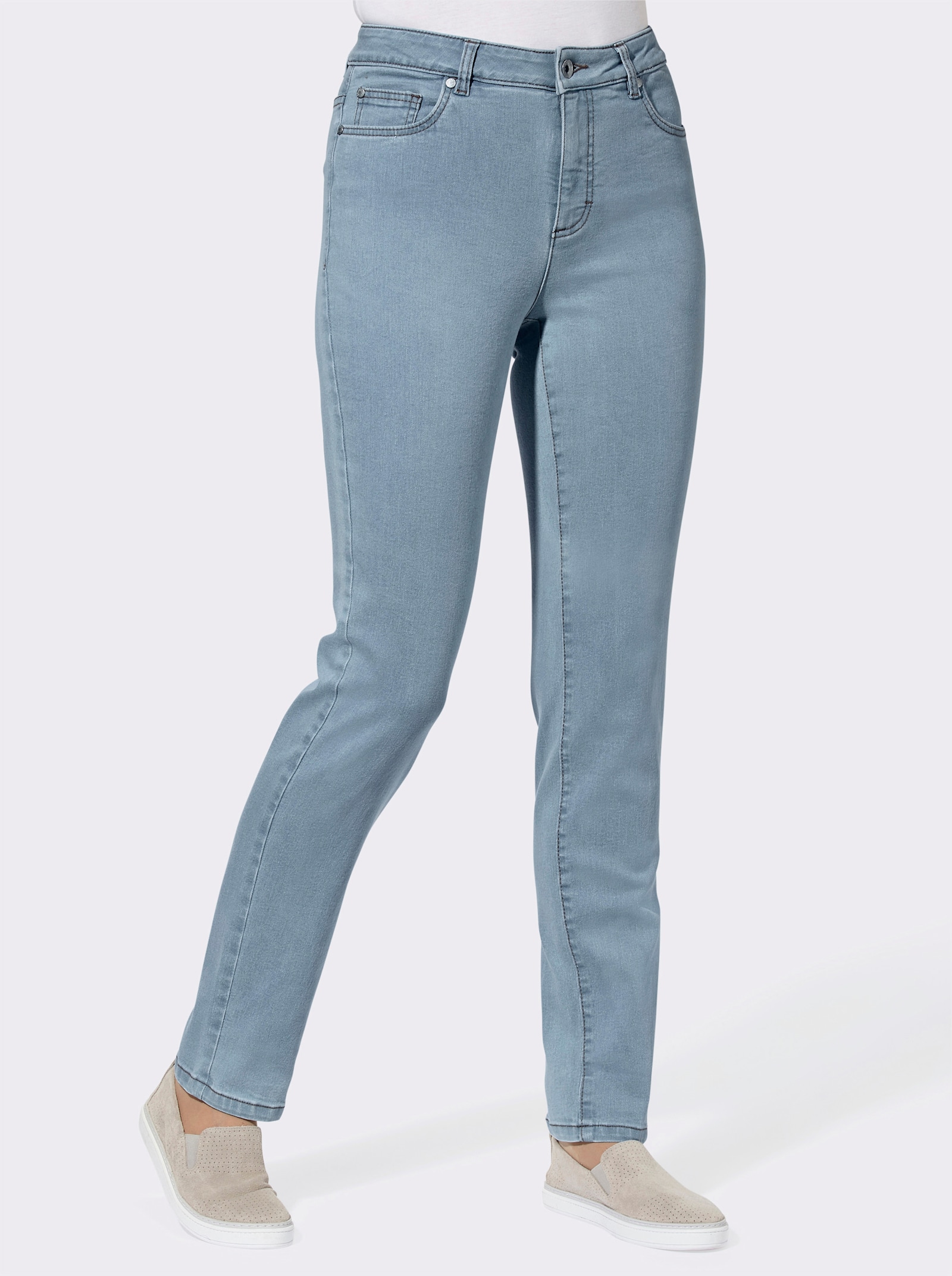 5-Pocket-Jeans , passgenau dank Stretch - hellblau