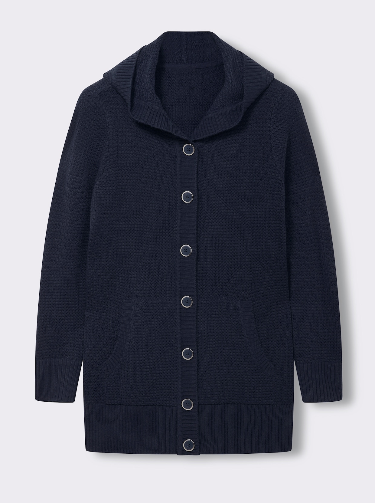 Kapuzenstrickjacke - marine