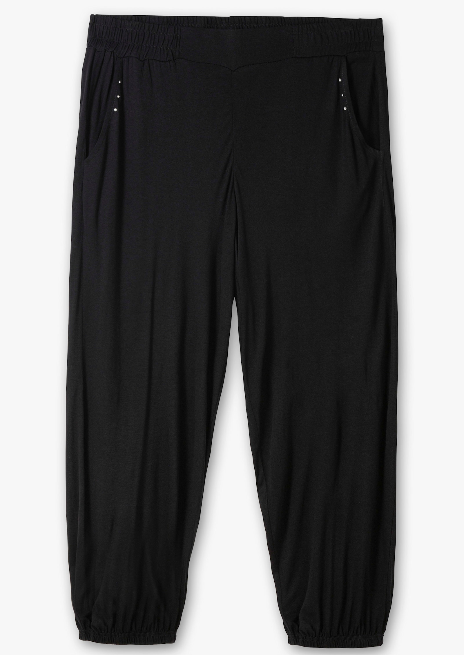 Jerseyhose mit elastischen Bündchen, Viskose - schwarz