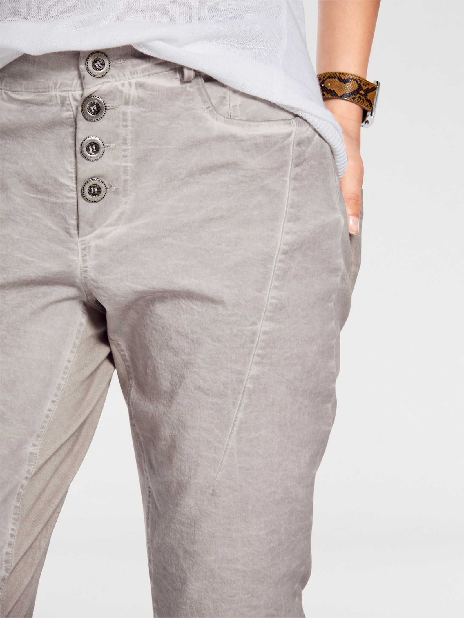 heine Pantalon carotte en jersey - sable