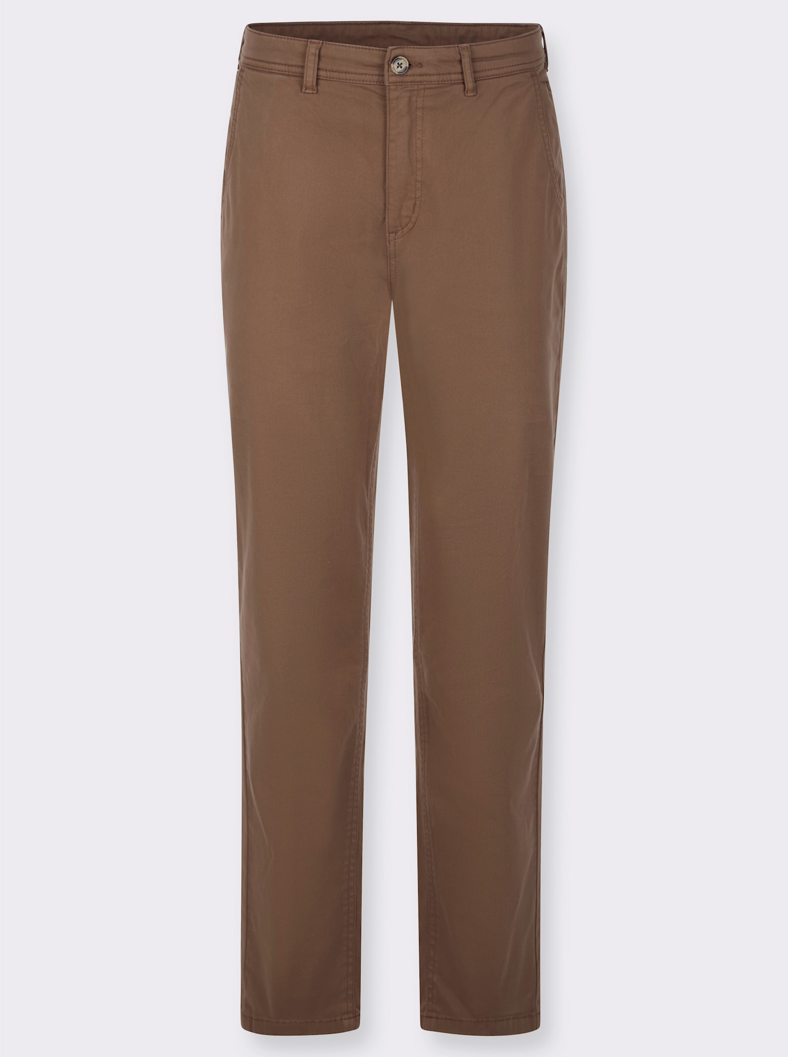 Stretchjeans met achterzakken met knoop - bruin