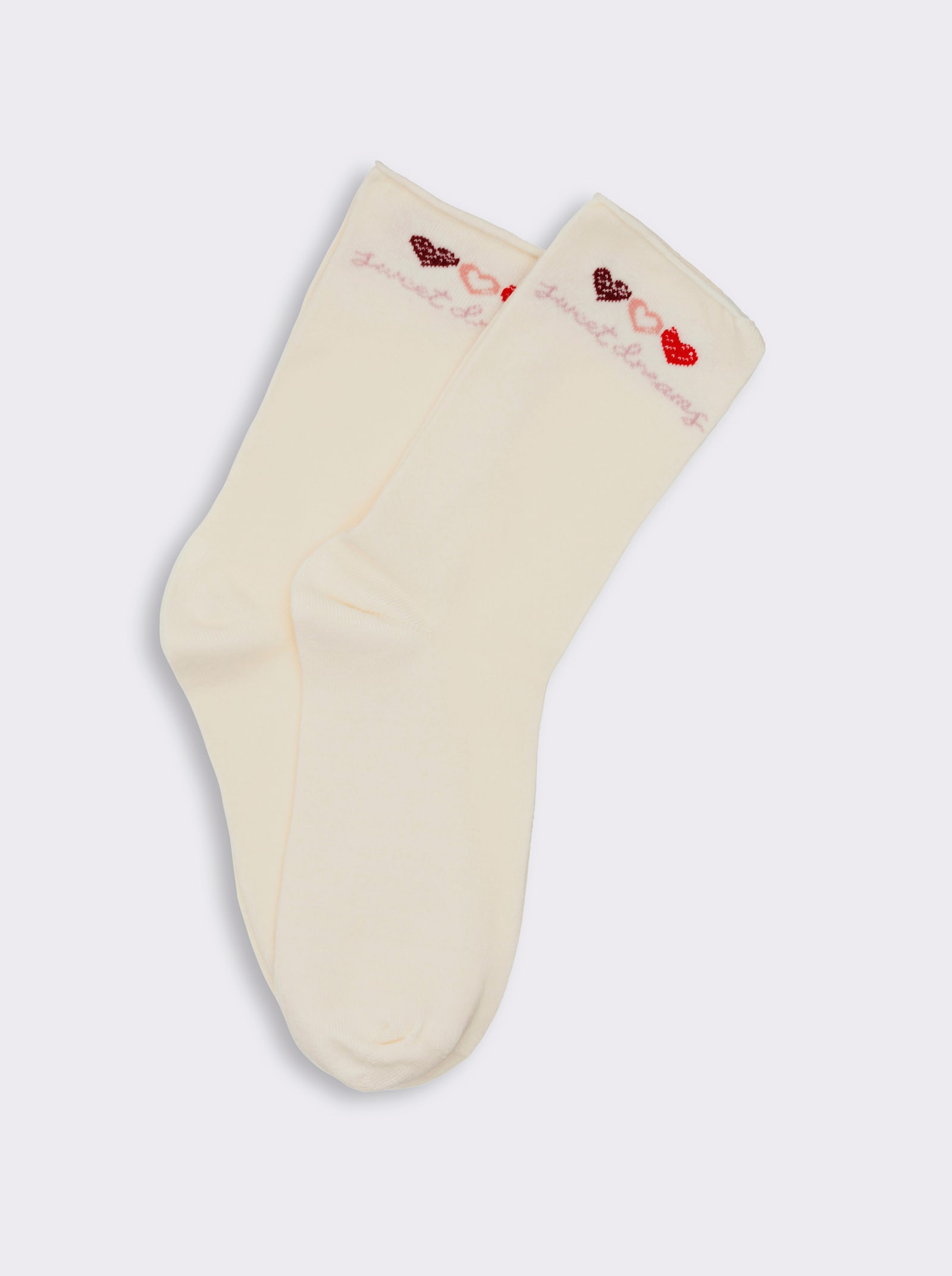 wäschepur Damen-Socken - ecru-kirsche