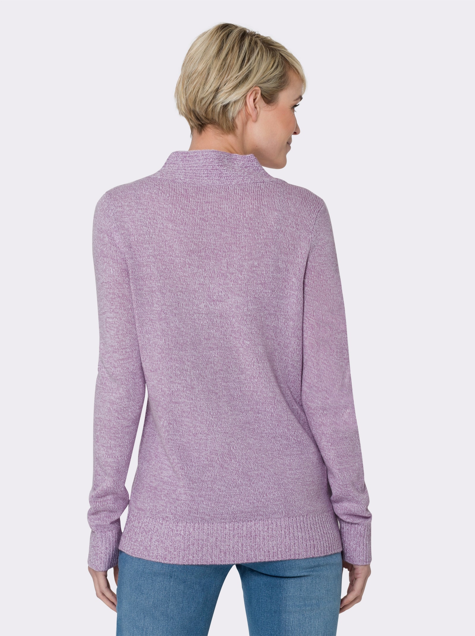 2-in-1-Pullover in Melange-Optik - orchidee-meliert
