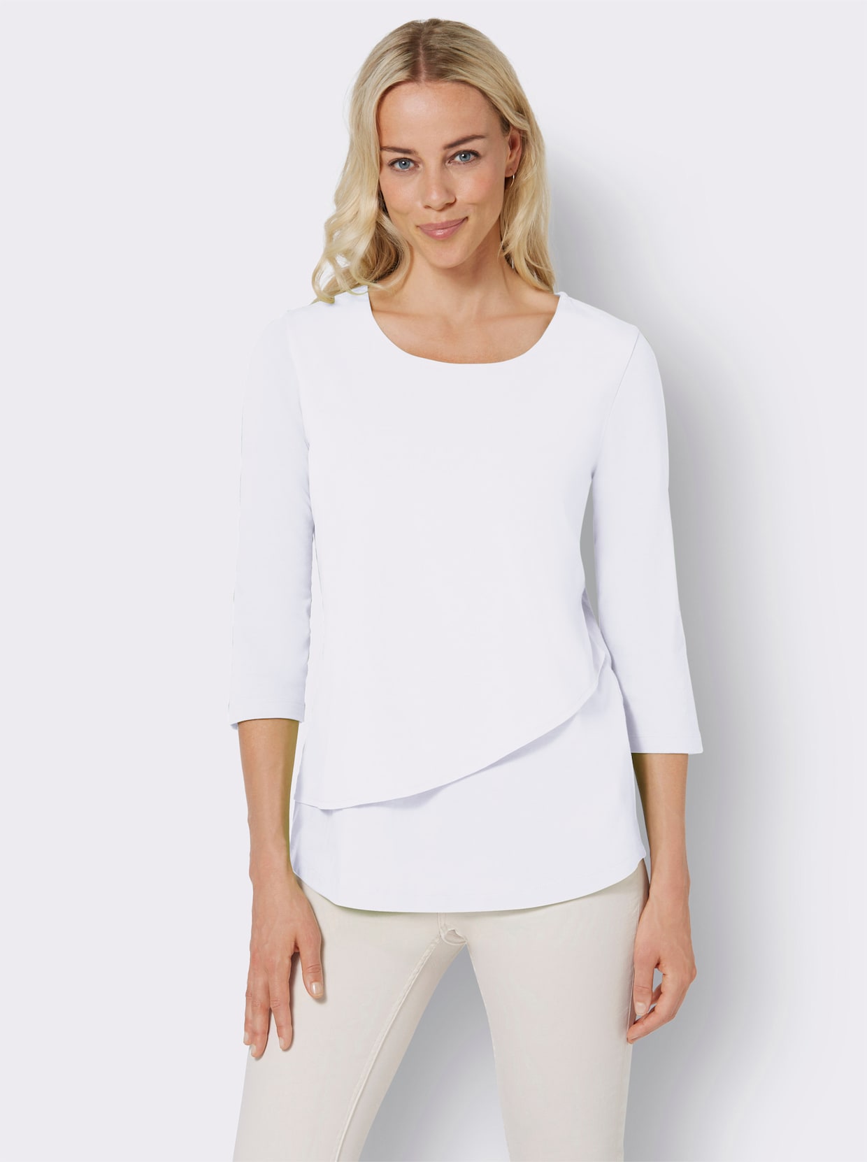 Shirt met 3/4-mouw - wit