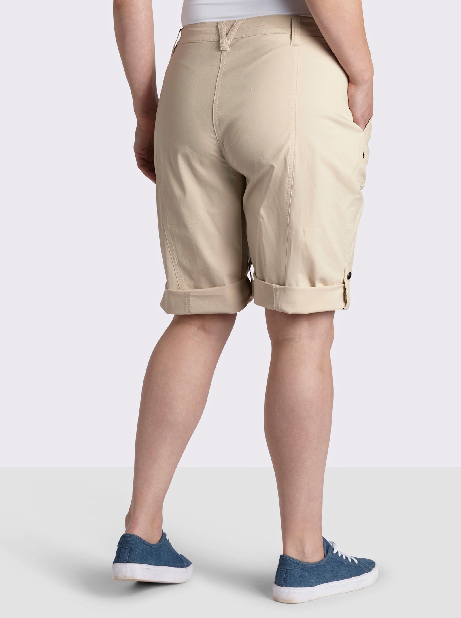 sheego Bermudas mit Krempelfunktion - sand