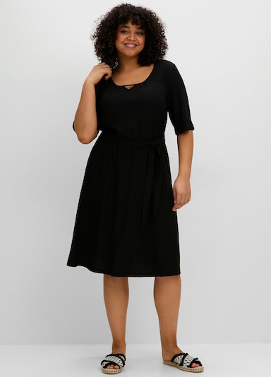 sheego Jerseykleid - schwarz