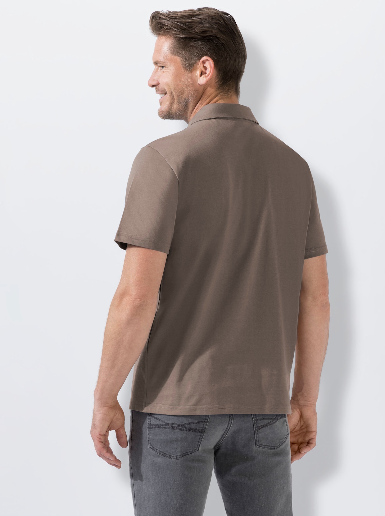 Marco Donati Poloshirt met korte mouwen - taupe