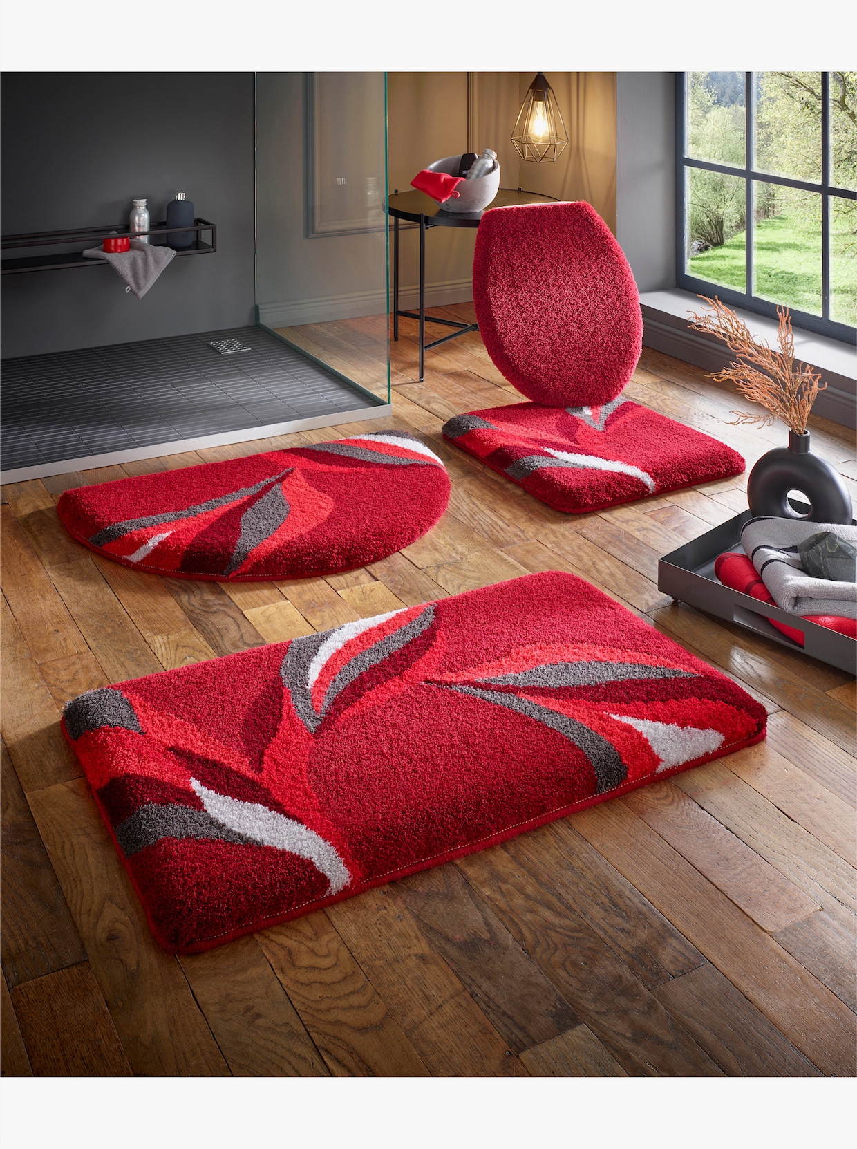 Kleine Wolke Badematte - rot