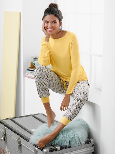 wäschepur Schlafanzug - gelb-gemustert