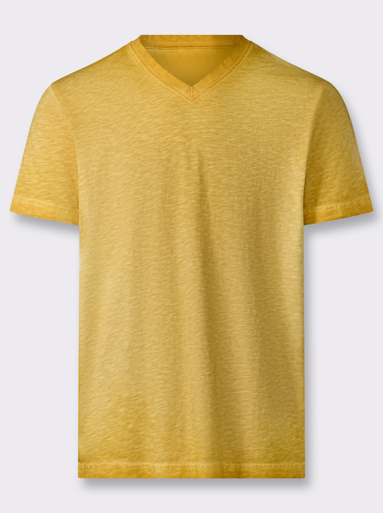 Kurzarmshirt aus reiner Baumwolle - ocker