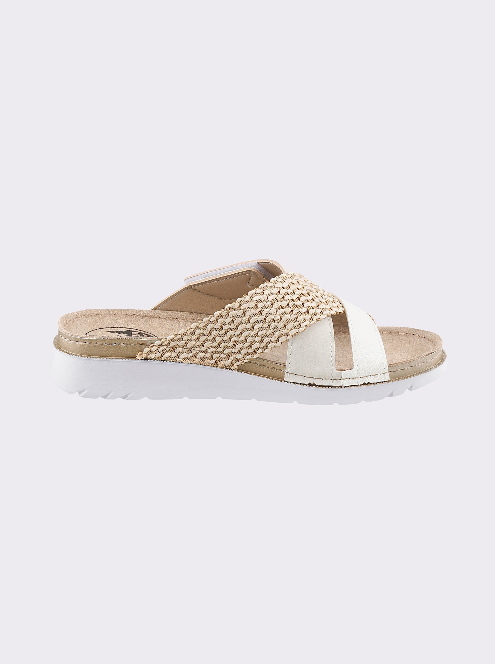 Franken Schuhe Pantolette mit Schrittdämpfung - weiß
