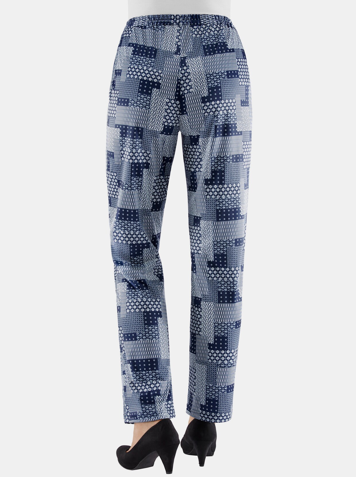 Jerseyhose - marine-gemustert
