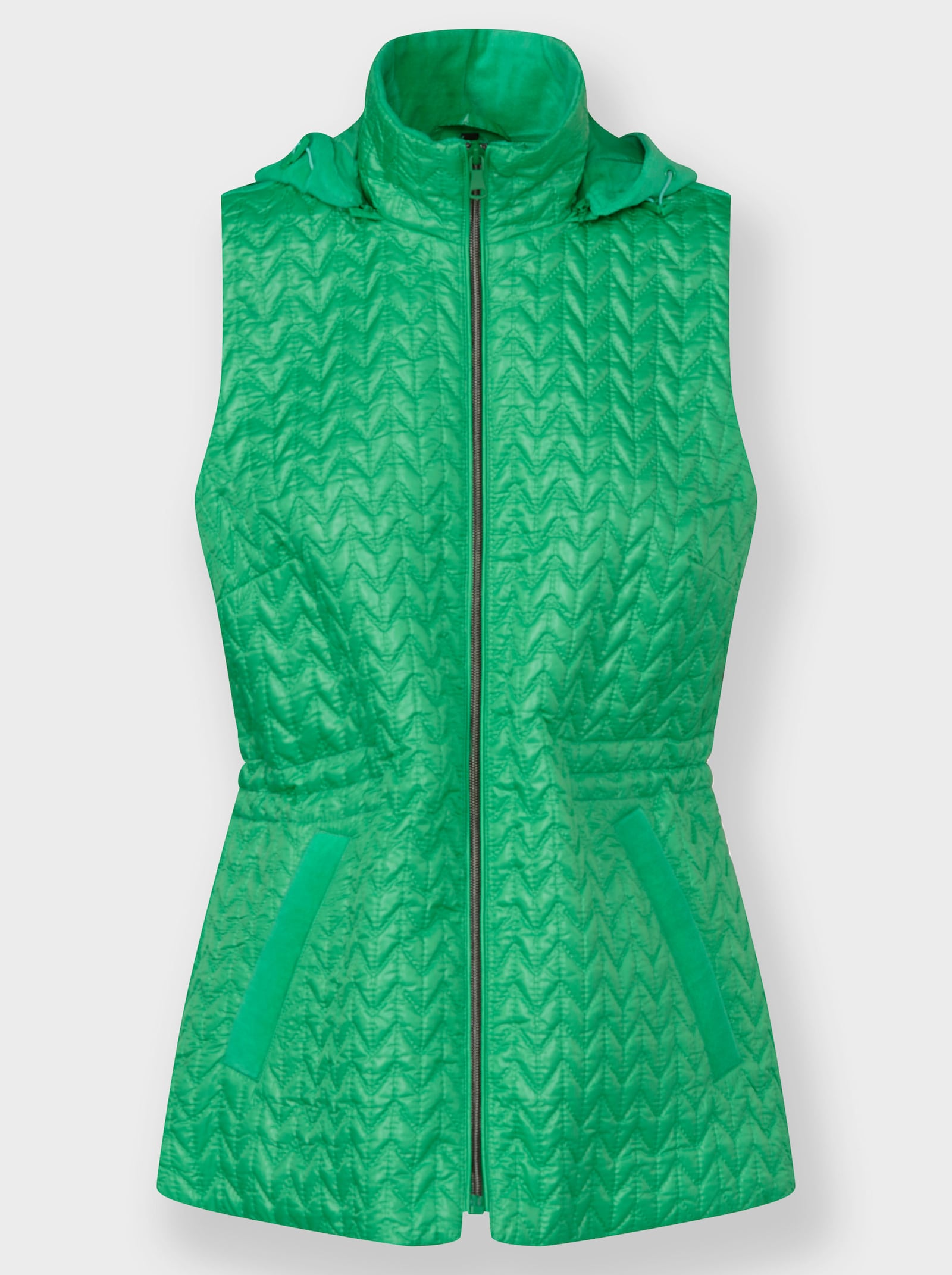 Bodywarmer met zigzag-laserstiksel - grasgroen