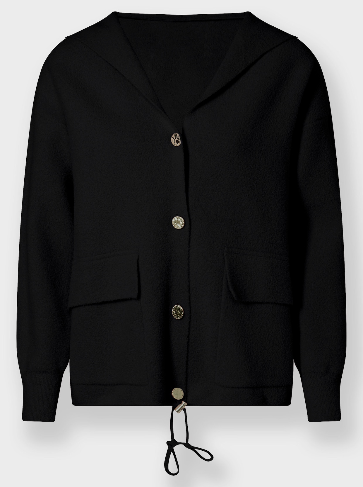 heine Gebreid vest met capuchon - zwart