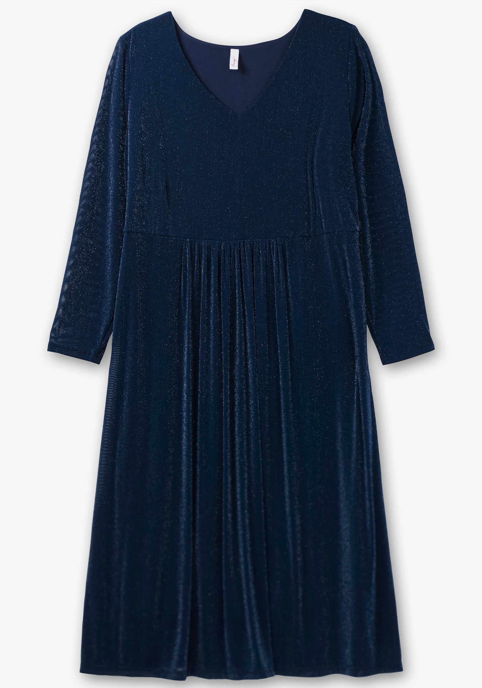 sheego Avondjurk met effectgaren - Saffier