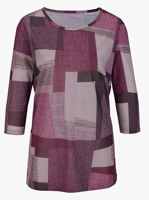 Longshirt - bordeaux-gemustert