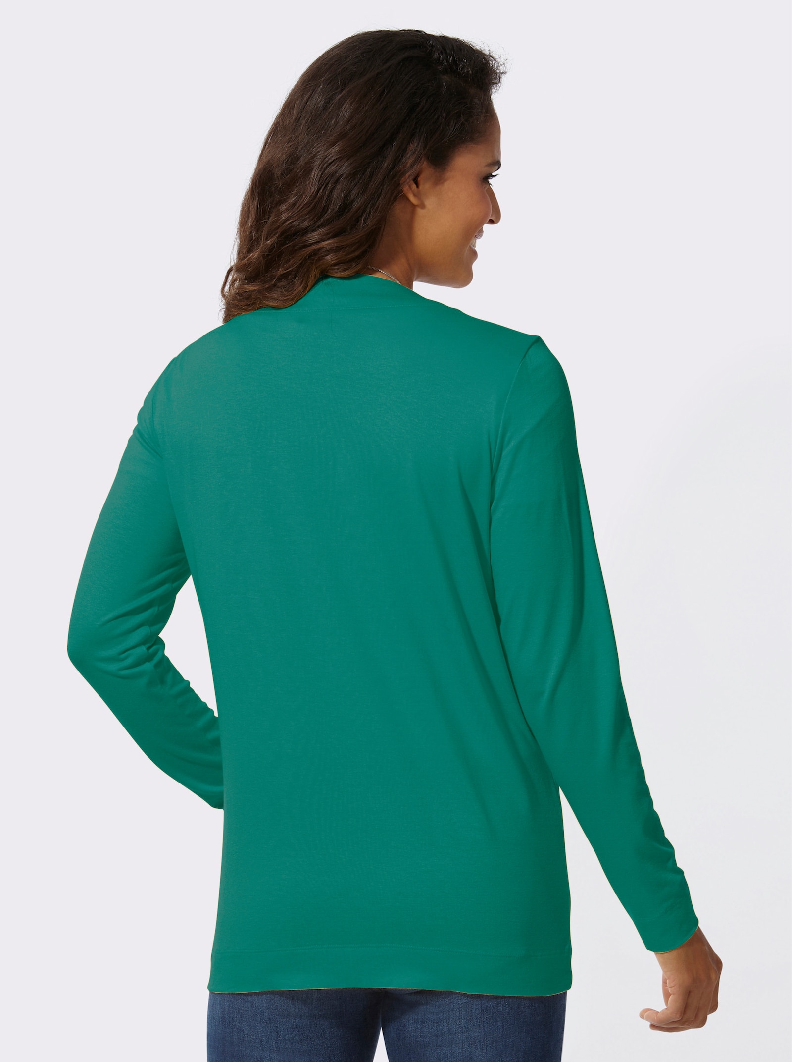 Shirtjasje met opgestikte zakken - groen