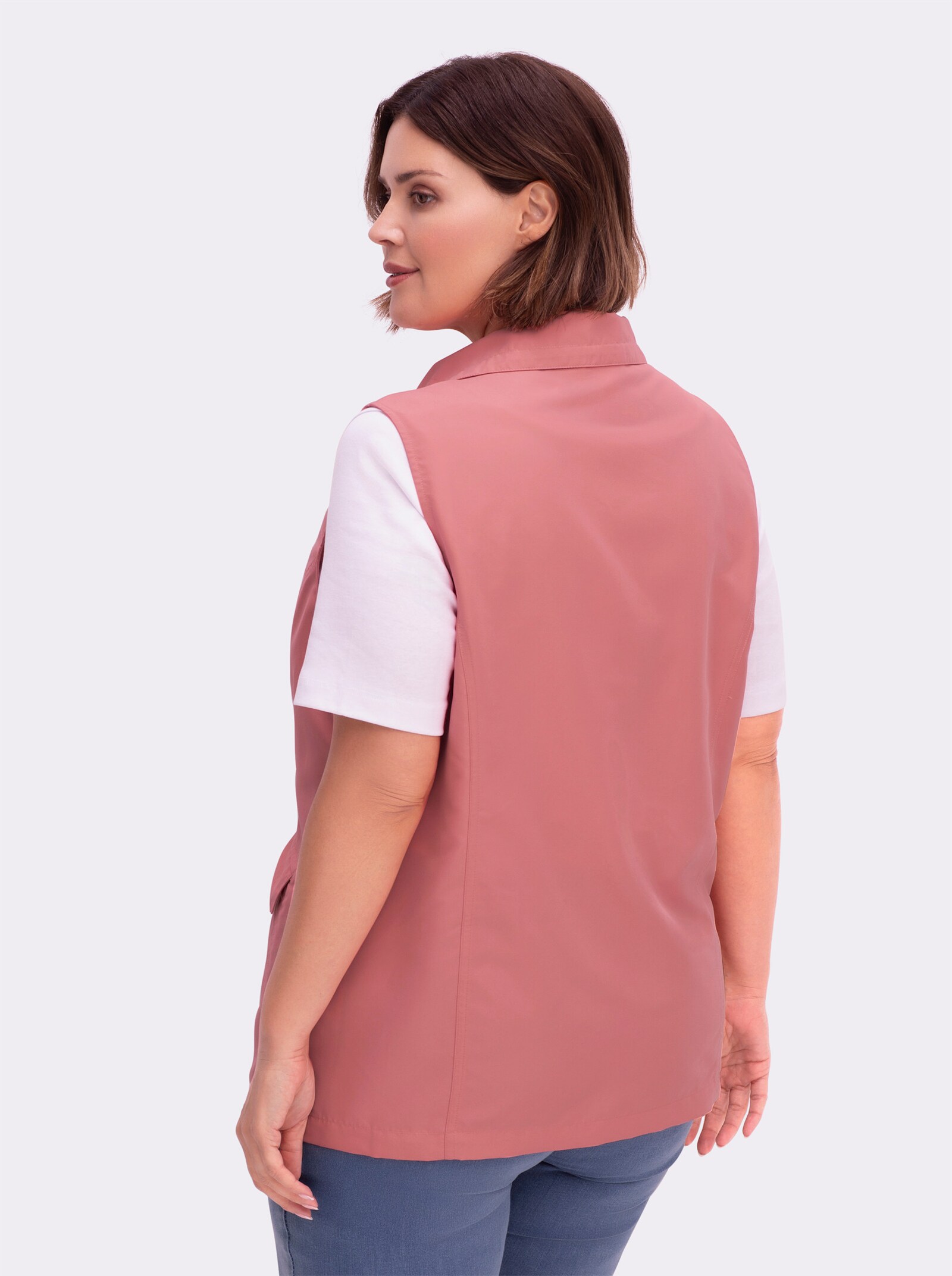 Longweste aus Microfaser - flamingo