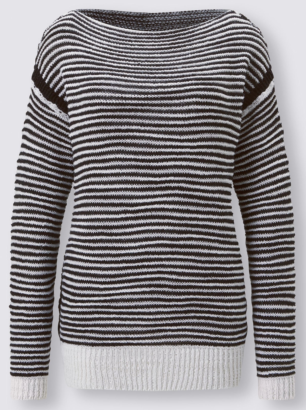Langarm-Pullover - schwarz-weiß