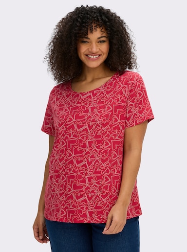 T-Shirt mit Herzchen-Dessin - erdbeere-bedruckt