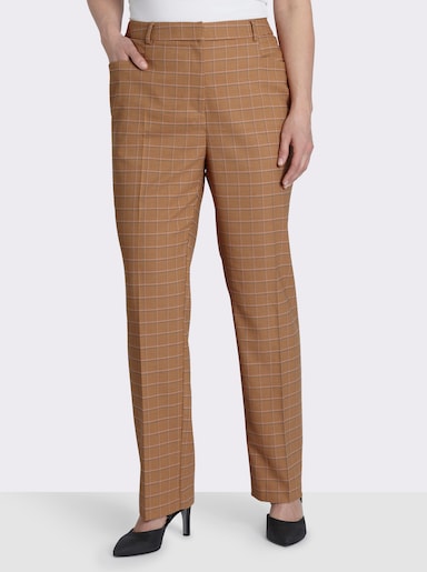 sheego Bügelfalten-Hose - camel-schoko-bedruckt