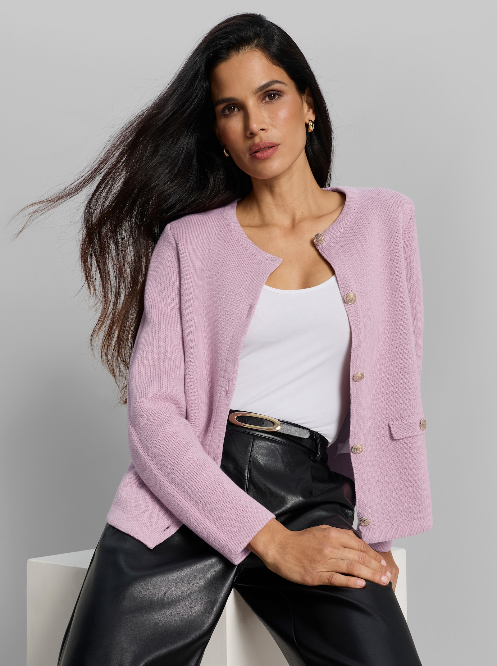 heine Strickjacke in Milano-Strick-Qualität - rosé