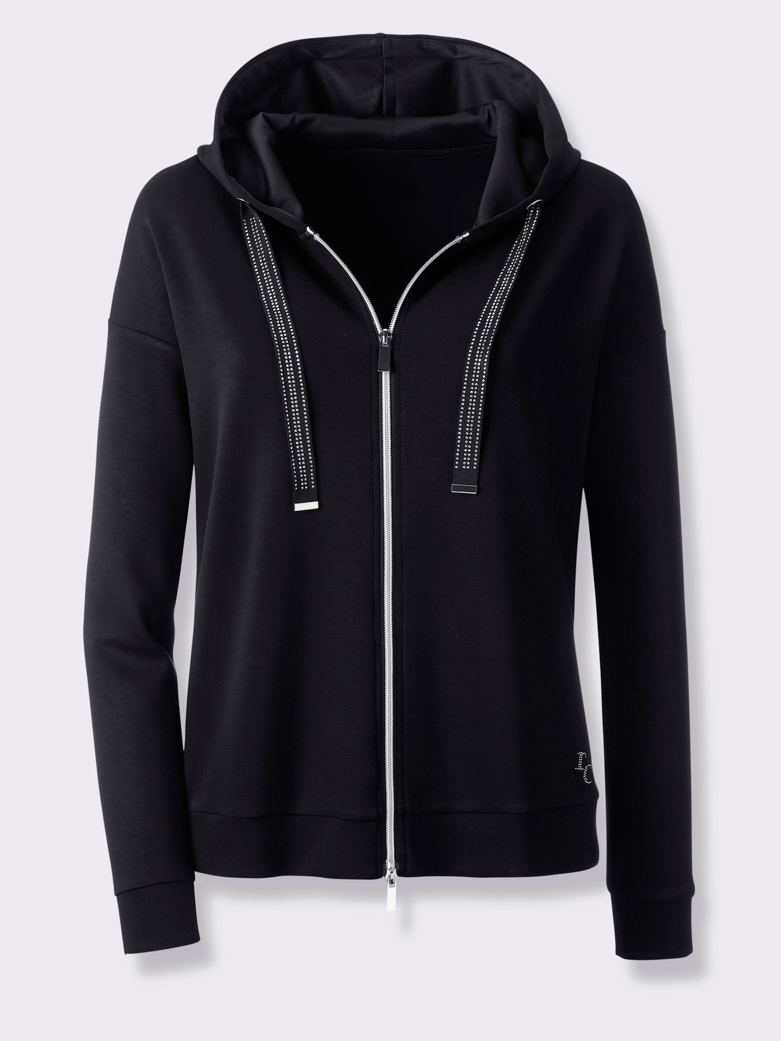 heine Sweatjacke mit Modal - schwarz