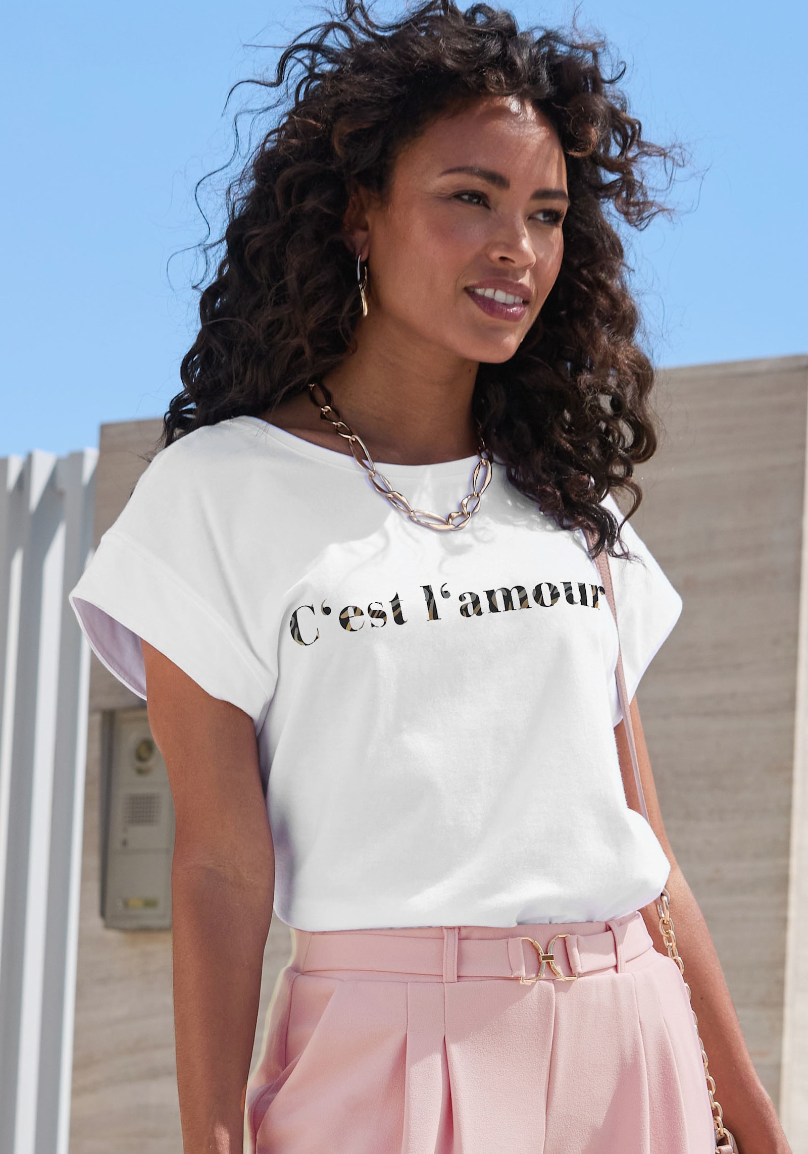 LASCANA Kurzarmshirt - weiss