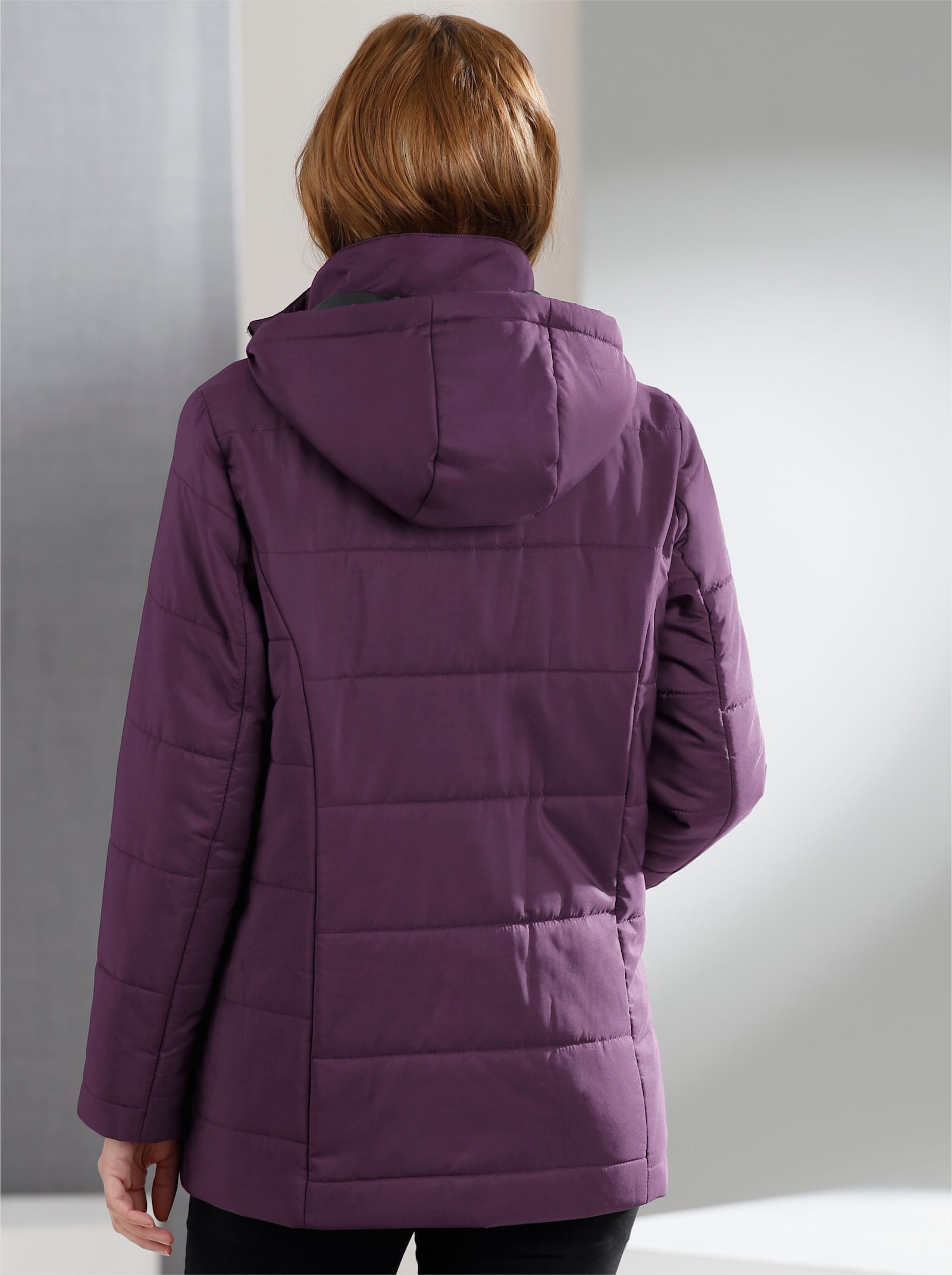 Steppjacke mit Wattierung, wärmend - aubergine