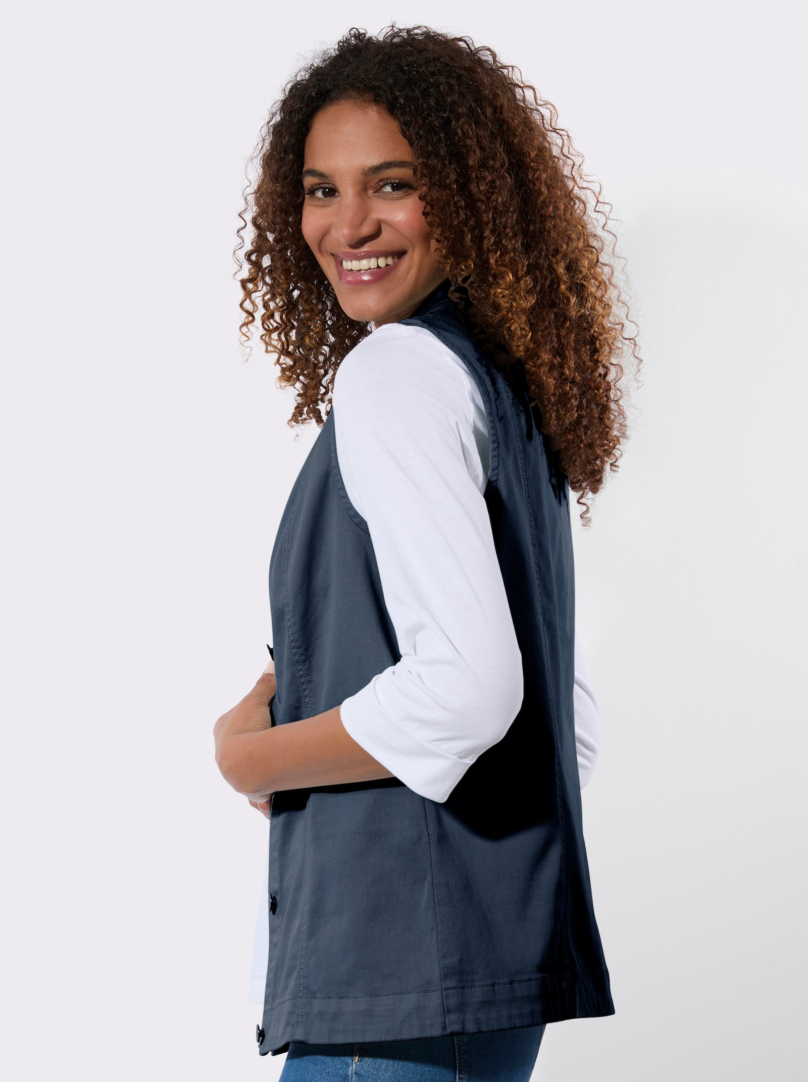 Weste in Jeans-Optik - dunkelblau