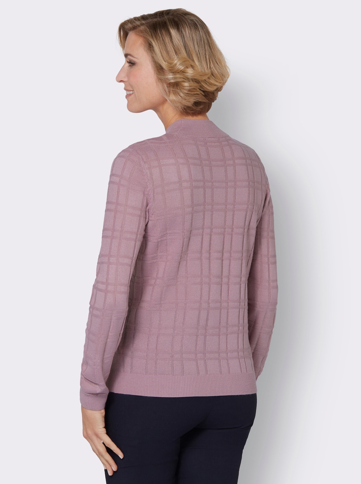 Pullover met opstaande kraag - mauve