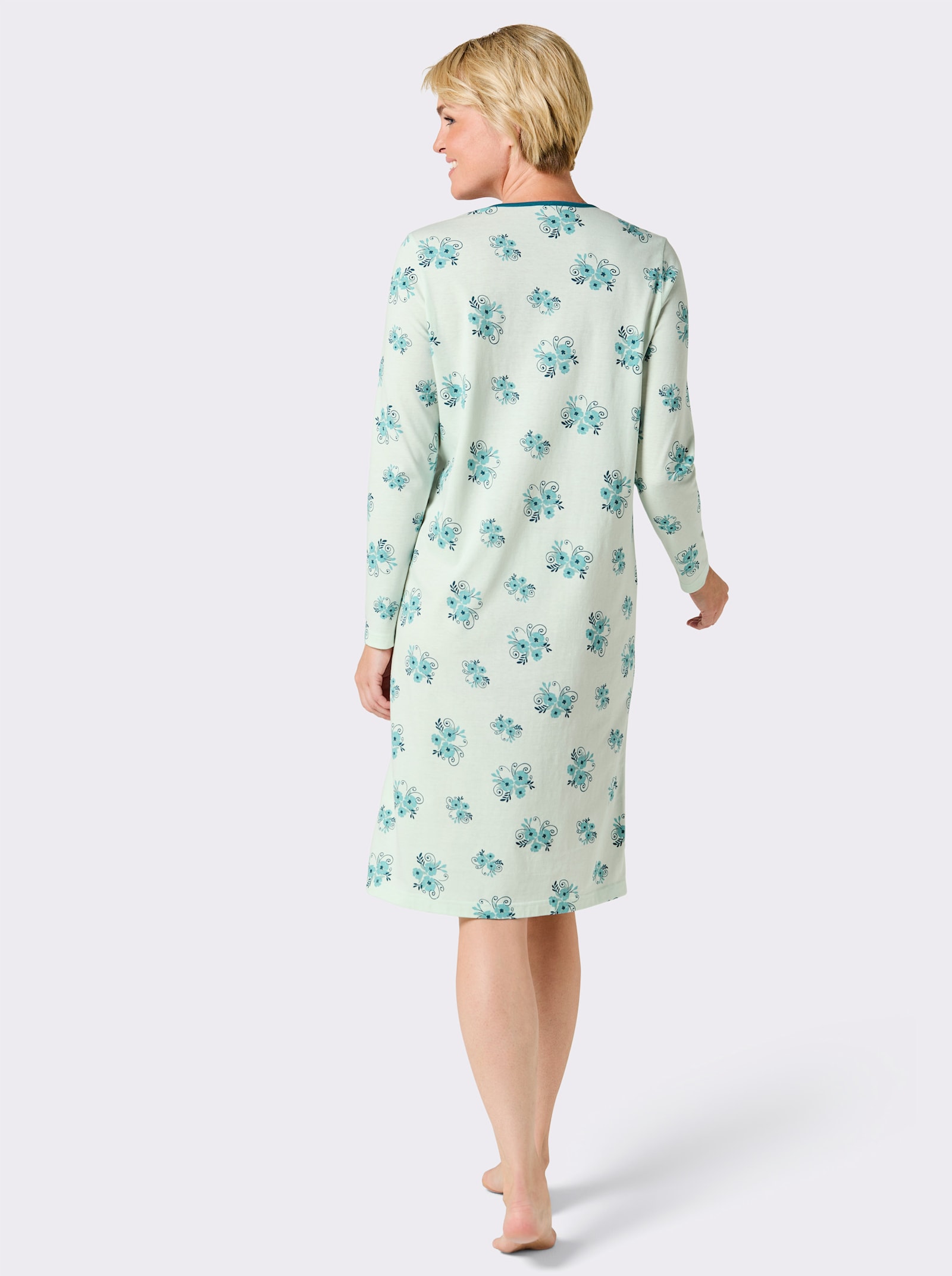 wäschepur Nachthemden - zartmint + zartmint-ozean-bedruckt