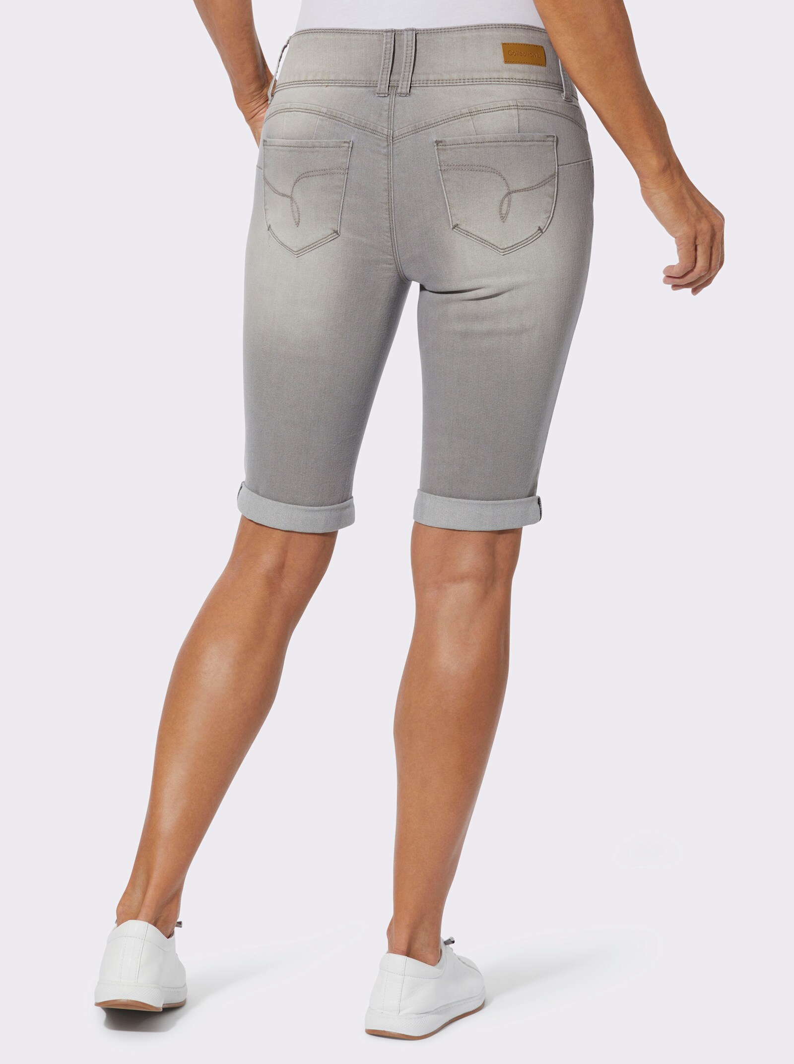 Bermudas mit gekrempeltem Saum - grey-denim